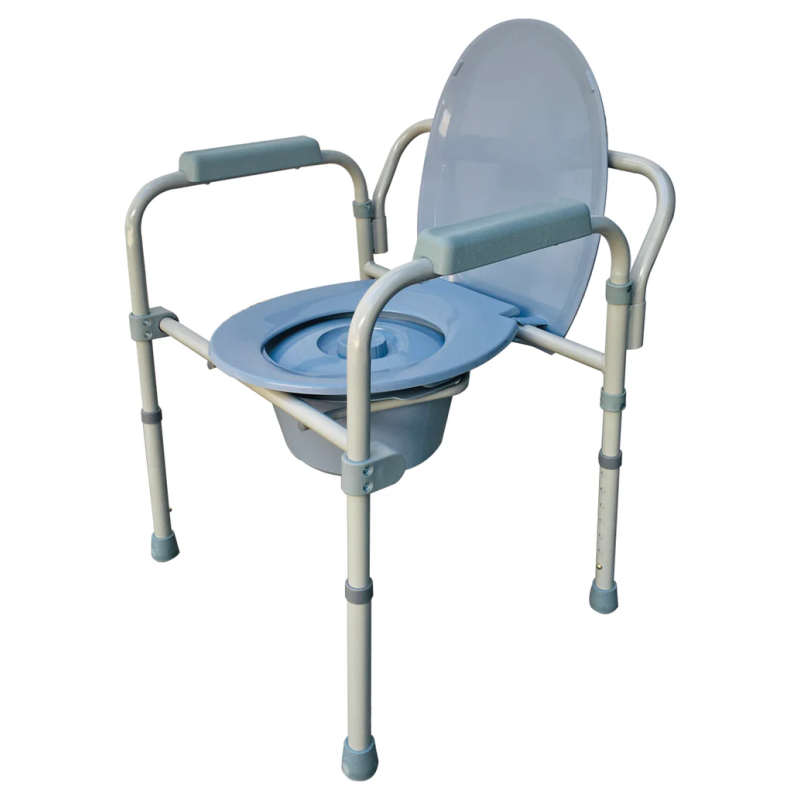 Silla de baño WC cómodo plegable con respaldo y cubeta