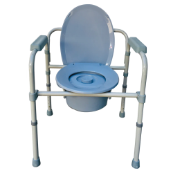 Silla de baño WC cómodo plegable con respaldo y cubeta