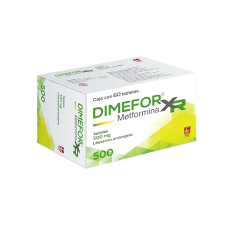 Dimefor XR 500 mg - Caja con 60 tabletas