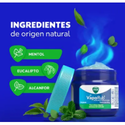 Vick VapoRub alivia rápido la congestión nasal para respirar mejor 50g