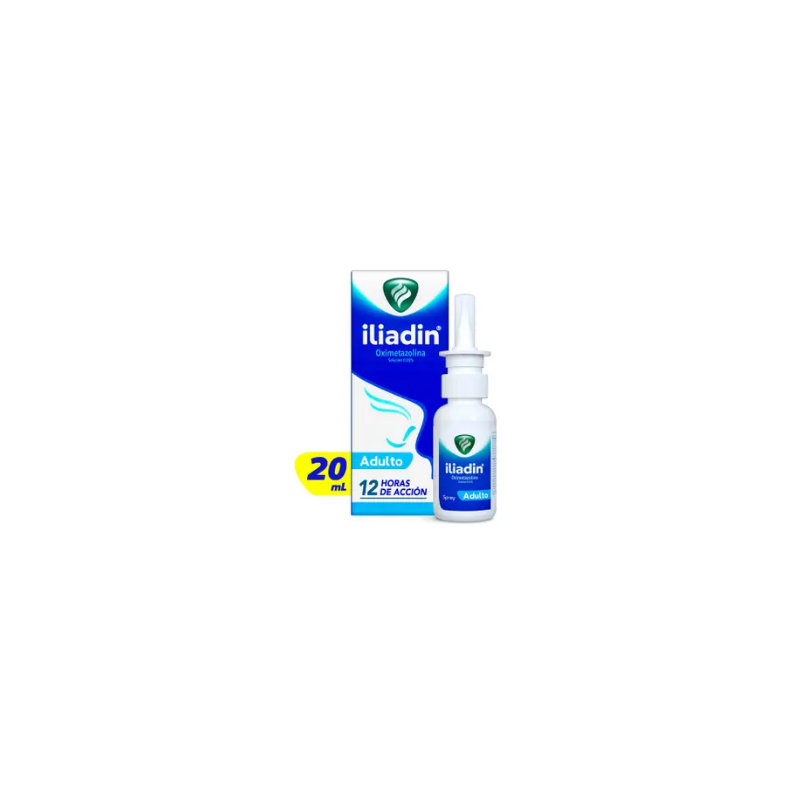 Iliadin Adulto Spray Descongestionante Nasal Descongestiona tu Nariz en Segundos y hasta por 12 horas con 20ml