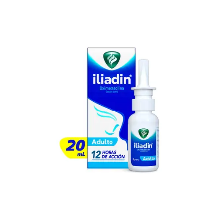 Iliadin Adulto Spray Descongestionante Nasal Descongestiona tu Nariz en Segundos y hasta por 12 horas con 20ml